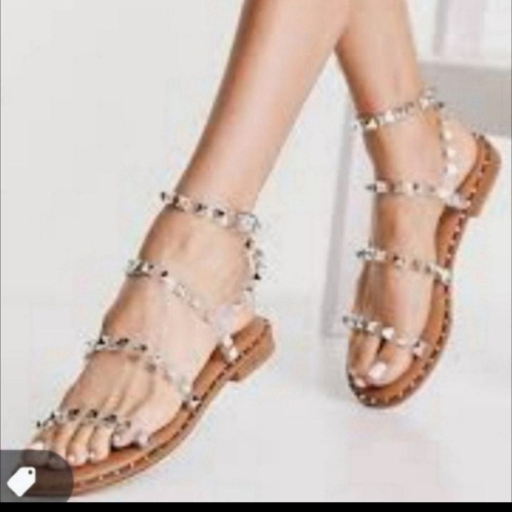 Studded Silver Sandals - Picture 7 of 9